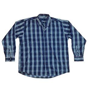 Burberry Blue Nova Check Dress Shirt Size Large